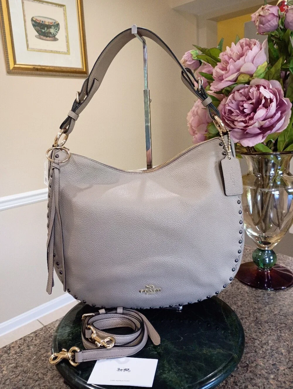 NWT Coach Sutton Hobo Scallop Rivets